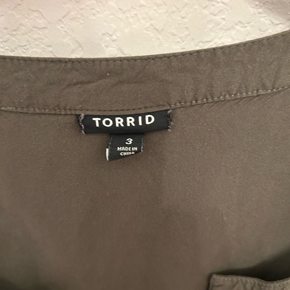 Torrid Olive Dress with Lace Accents - Picture 3 of 6